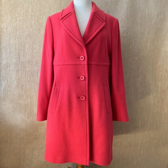Betty Barclay Collection Pink Single Breasted Wool Blend Coat US14 - Picture 1 of 10
